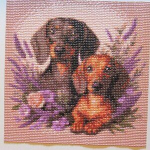 Finished Diamond Art Picture of 2 Dachshunds #11712025
